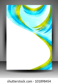 Abstract background water splash, green leaves with space for your text. can be use as flyer, banner or poster. vector illustration in EPS 10. Save water and trees concept