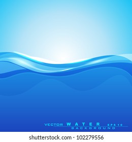 Fondo abstracto con olas de agua y luz solar para ahorrar el concepto de agua y otros fines. puede utilizarse como volante, pancarta o póster.EPS 10.