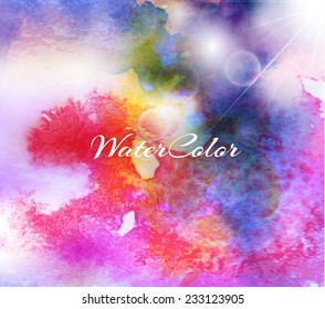 Abstract Background with Watercolor banner, vector illustration