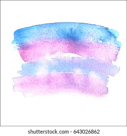 Abstract background. Watercolor brush paint texture in soft pink and blue colors. Vector poster illustration Hand painted vector. Can be used for headline, logo and sale banner, web and print design.