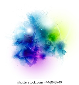 Abstract background. Watercolor brush strokes.