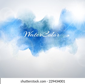 Abstract Background with Watercolor cloud and sunlight, vector illustration
