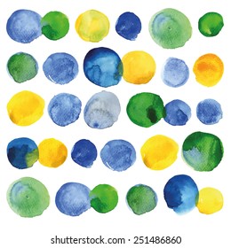 Abstract background. Watercolor colored circles.