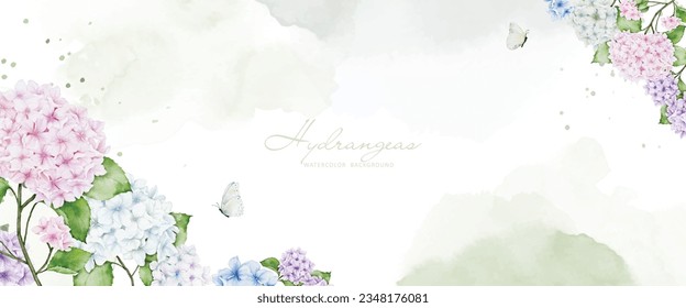 Abstract background watercolor with green leaves decorative gold drops