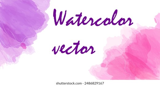 Abstract background with watercolor pink and lilac delicate spots on white Vector illustration. Vector illustration Symphony of pink and lilac shades, imitation of delicate petals