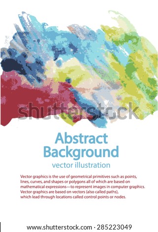 abstract background with watercolor print. Vector illustration
