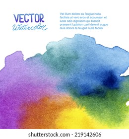 Abstract background with watercolor splash. Vector illustration