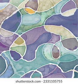 Abstract background with watercolor stain elements vector. Painting brush