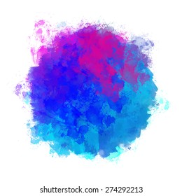 Abstract Background with Watercolor Stain isolated on white, Vector Design