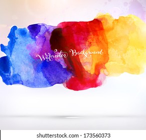 Abstract Background with Watercolor Stains, Vector Design
