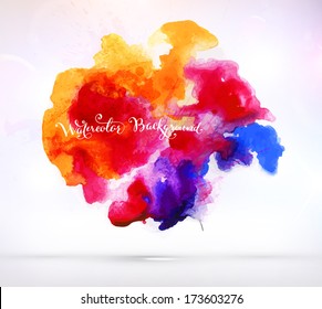 Abstract Background with Watercolor Stains, Vector Design