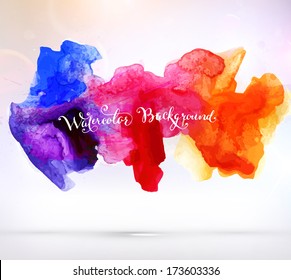 Abstract Background with Watercolor Stains, Vector Design