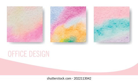 Abstract background watercolor texture in pink and blue tones for the office