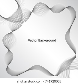 Abstract Background of Wave. Black and White Halftone Vector Illustration.