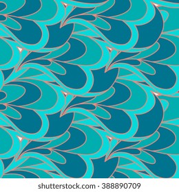 Abstract background with wave in blue color. Cover, wallpaper.