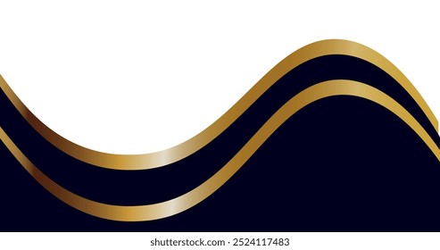 Fondo abstracto de la onda azul y dorado