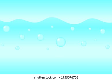 fondo abstracto con olas y burbujas color azul acuático con gradiente