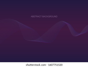 Abstract background with wave of dots. Vector illustration