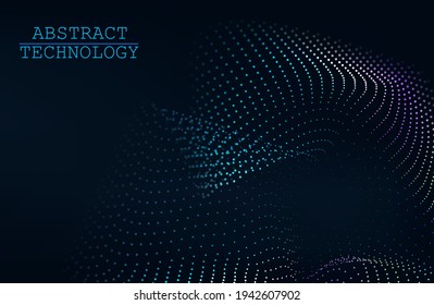 Abstract background with wave of dots.Equalizer for music, showing sound waves with music waves, music background equalizer concept.Vector illustration