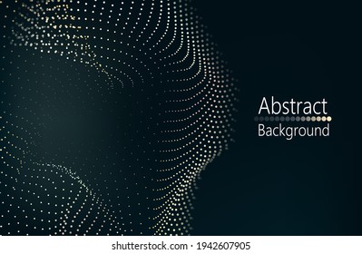Abstract background with wave of dots.Equalizer for music, showing sound waves with music waves, music background equalizer concept.Vector illustration