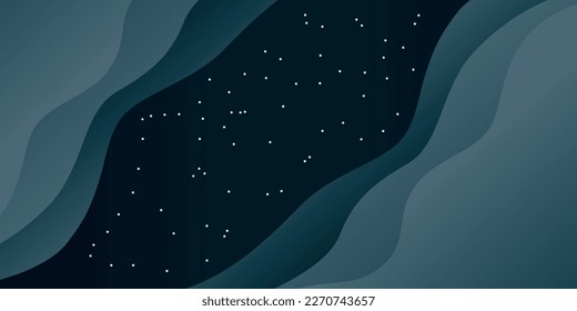 abstract background, wave effect, shadow, stars ornament, on dark background.