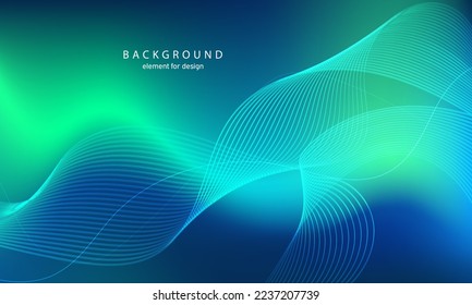 Abstract background. Wave element for design. Digital frequency track equalizer. Stylized line art. Colorful shiny wave with lines created using blend tool. Curved wavy line smooth stripe. Vector.