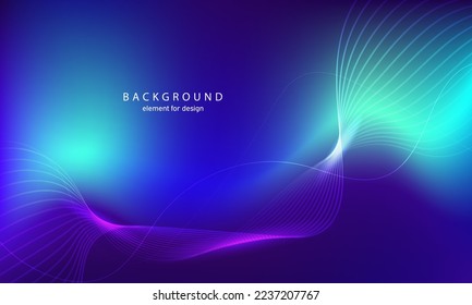 Abstract background. Wave element for design. Digital frequency track equalizer. Stylized line art. Colorful shiny wave with lines created using blend tool. Curved wavy line smooth stripe. Vector.