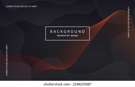 Abstract background. Wave element for design poster. Digital frequency track equalizer. Stylized line art. Colorful red shiny wave lines created using blend tool. Curved wavy line smooth stripe.Vector