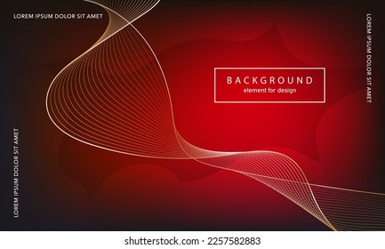 Abstract background. Wave element for design poster. Digital frequency track equalizer. Stylized line art. Colorful shiny wave lines created using blend tool. Curved wavy line smooth stripe. Vector.