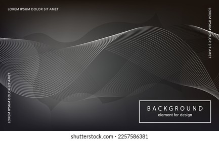 Abstract background. Wave element for design poster. Digital frequency track equalizer. Stylized line art. Colorful shiny wave lines created using blend tool. Curved wavy line smooth stripe. Vector.