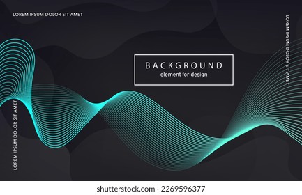 Abstract background. Wave element for design poster. Digital frequency track equalizer. Stylized art. Colorful shiny gradient lines created using blend tool. Curved wavy line smooth stripe. Vector.