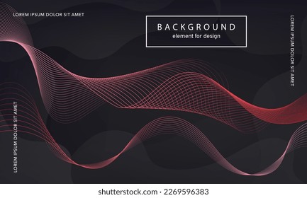 Abstract background. Wave element for design poster. Digital frequency track equalizer. Stylized art. Colorful shiny gradient lines created using blend tool. Curved wavy line smooth stripe. Vector.