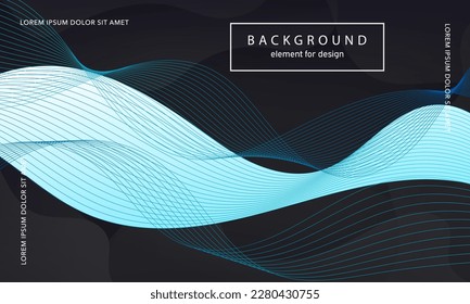 Abstract background. Wave element for design poster. Digital frequency track equalizer. Stylized art. Colorful shiny gradient lines created using blend tool. Curved wavy line smooth stripe. Vector.