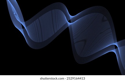 abstract background with wave of flowing dots array, digital futuristic illustration