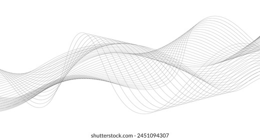 Abstrakter Hintergrund mit Welle von fließenden Linien, digitale futuristische Illustration