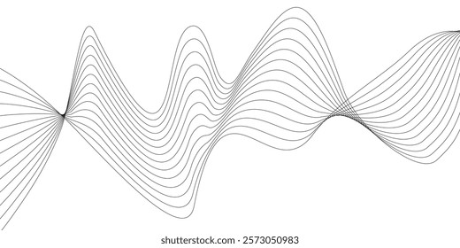 Abstract background with wave of flowing lines, digital futuristic illustration design element in concept of music, party, technology, modern, wallpaper, business card, banner, flyers, b
