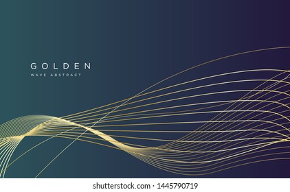 Abstract Background of the Wave of Gold Gradients. For book covers, banners, posters, brochures, landing pages, certificates, businesses. Vector background