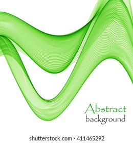 Abstract background with wave green