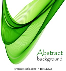 Abstract background with wave green