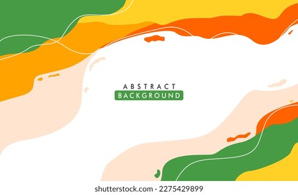 abstract background wave with green and orange color