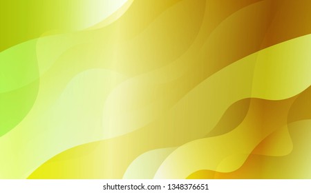 Abstract Background With Wave Green Yellow Gradient Shape. For Futuristic Ad, Booklets. Vector Illustration with Color Gradient