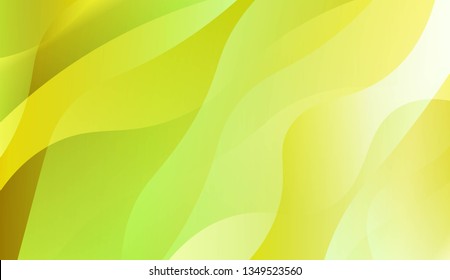 Abstract Background With Wave Green Yellow Gradient Shape. For Futuristic Ad, Booklets. Vector Illustration with Color Gradient