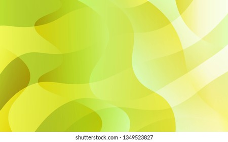 Abstract Background With Wave Green Yellow Gradient Shape. For Futuristic Ad, Booklets. Vector Illustration with Color Gradient