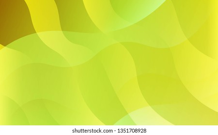 Abstract Background With Wave Green Yellow Gradient Shape. For Futuristic Ad, Booklets. Vector Illustration with Color Gradient