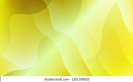 Abstract Background With Wave Green Yellow Gradient Shape. For Futuristic Ad, Booklets. Vector Illustration with Color Gradient
