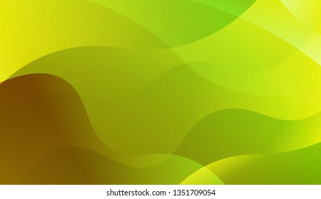Abstract Background With Wave Green Yellow Gradient Shape. For Futuristic Ad, Booklets. Vector Illustration with Color Gradient
