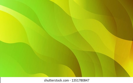 Abstract Background With Wave Green Yellow Gradient Shape. For Futuristic Ad, Booklets. Vector Illustration with Color Gradient