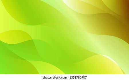 Abstract Background With Wave Green Yellow Gradient Shape. For Futuristic Ad, Booklets. Vector Illustration with Color Gradient