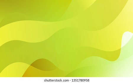 Abstract Background With Wave Green Yellow Gradient Shape. For Futuristic Ad, Booklets. Vector Illustration with Color Gradient