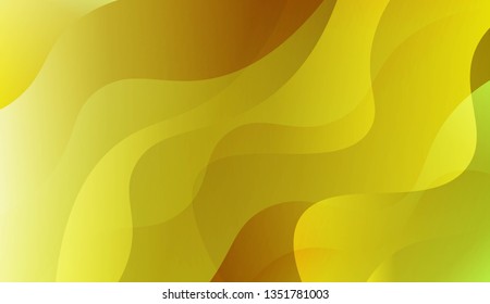 Abstract Background With Wave Green Yellow Gradient Shape. For Futuristic Ad, Booklets. Vector Illustration with Color Gradient